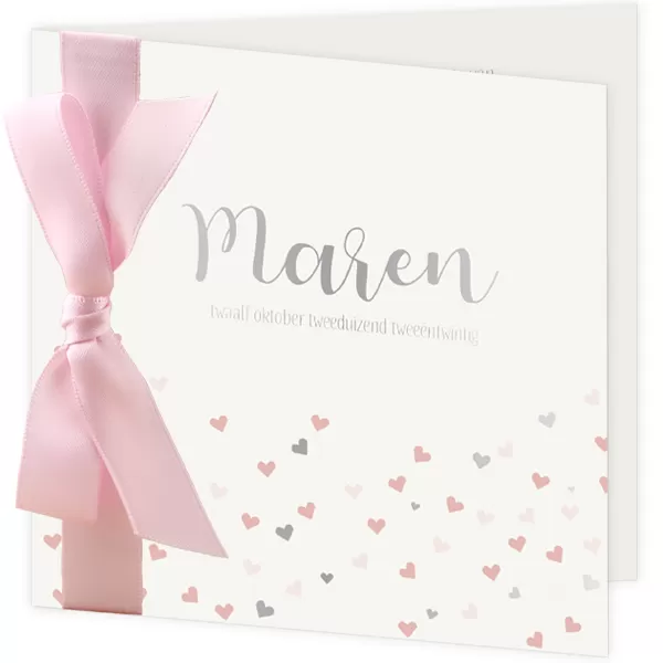 Hartjesregen zacht roze lint - Maren