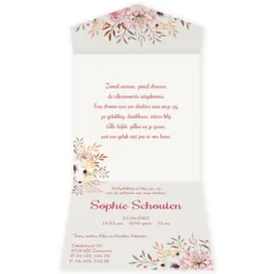 Geboortekaart envelop bloemen