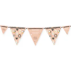 Slinger geboortekaart dieren roze