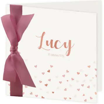 Hartjesregen oudroze lint - Lucy