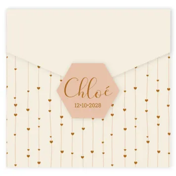 Envelopje met hartjes-slingers Chloe