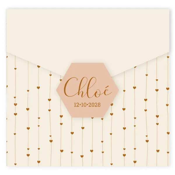 Envelopje met hartjes-slingers Chloe