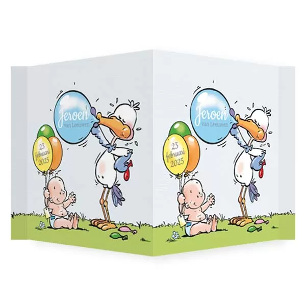 Raambord ooievaar met ballonnen - 117030