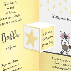 Lief zebraatje (drieluik geel)