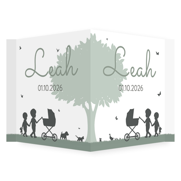 Raambord silhouet grote broers kinderwagen stans