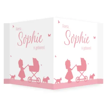 Raambord silhouet grote zus en baby zusje