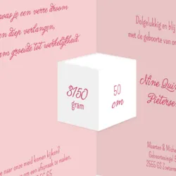 Geboortekaart drieluik olifantje met beertje Nine