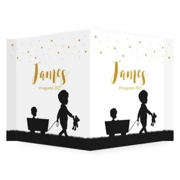 Raambord broertje met broer silhouet zwart