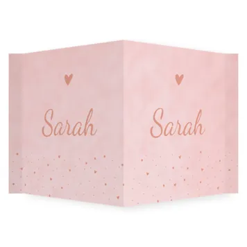 Raambord roze met kleine hartjes en stipjes