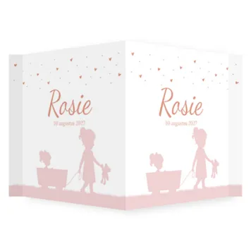 Raambord zusje met zus silhouet roze