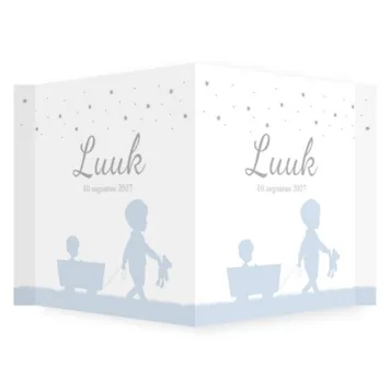 Raambord broertje met broer silhouet blauw