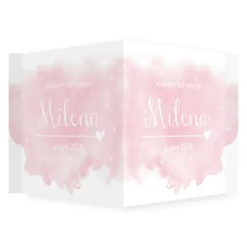 Raambord aquarel roze meisje