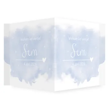 Raambord aquarel blauw jongen