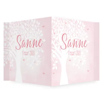 Raambord aquarel met silhouet van boom