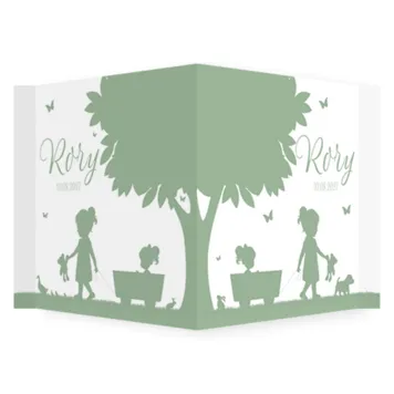 Raambord kinderen in het gras - meisje met grote zus