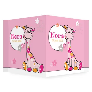Raambord roze bloemen giraffe - 114125