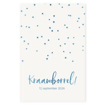 Kraamborrel - blauwfoliehartjes regen - Joshua