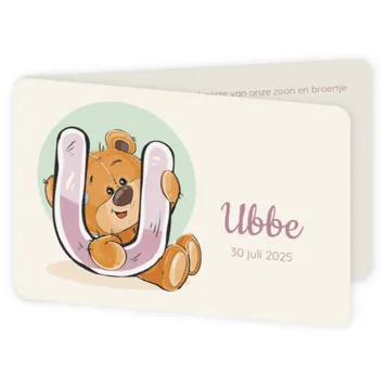 Geboortekaart beertje U