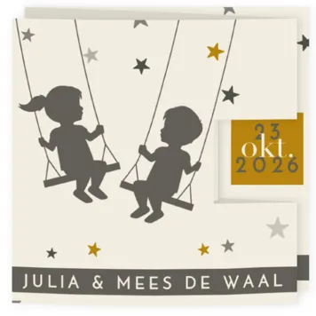 Drieluik silhouet met sterren - Tweeling mj