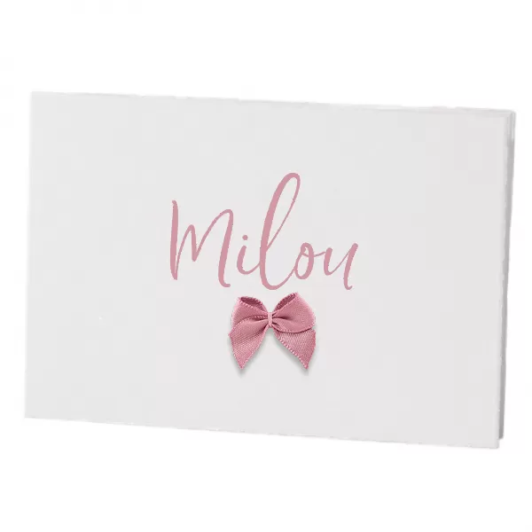 Oud Hollands met strik oud roze | Geboortekaartjes.nl