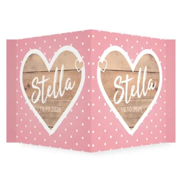 Raambord roze met houten hart