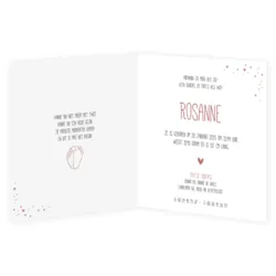 Geboortekaartje Rosanne - Hand met kleine voetjes