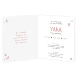 Geboortekaart Yara - Vosje met blaadjes