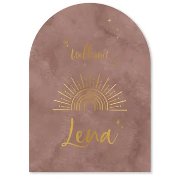 Geboortekaart Lena - Regenboog