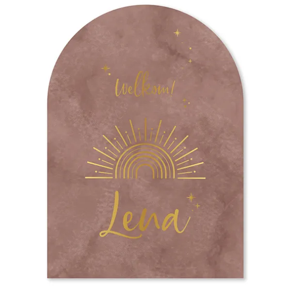Geboortekaart Lena - Regenboog