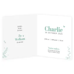 Geboortekaartje Charlie - Cirkel met initiaal