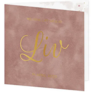 Geboortekaart Liv - Velvet textuur