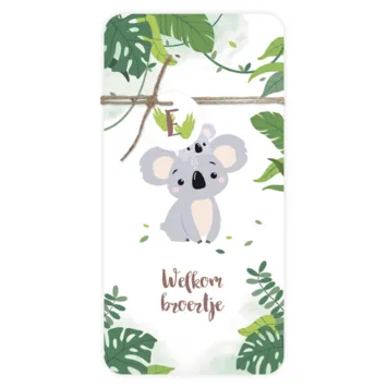 Geboortekaart Ethan - Koala broertje en tropische blaadjes