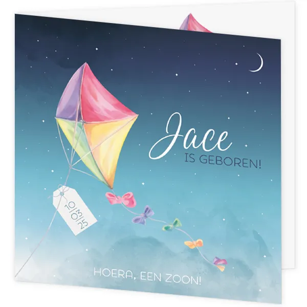 Geboortekaart Jace - Multicolor vlieger