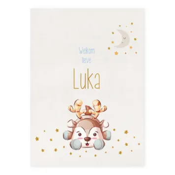 Geboortekaart enkel Luka hertje