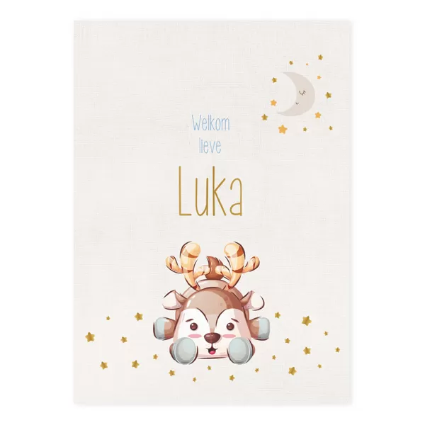 Geboortekaart enkel Luka hertje