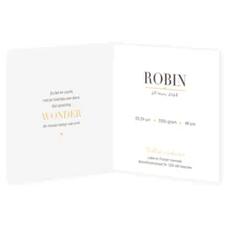 Geboortekaartje Robin - Eigen foto