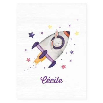 Geboortekaart Cécile - Baby konijn