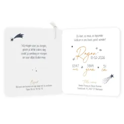 Geboortekaart Rayan - We love you to the moon and back