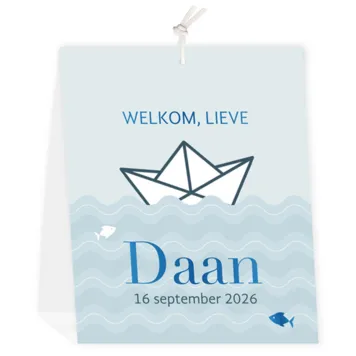 Geboortekaartje Daan - Papieren bootje