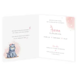 Geboortekaart Aurora - Baby nijlpaardje