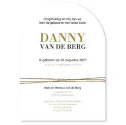 Geboortekaart Danny - Ronde boog met droogbloemen