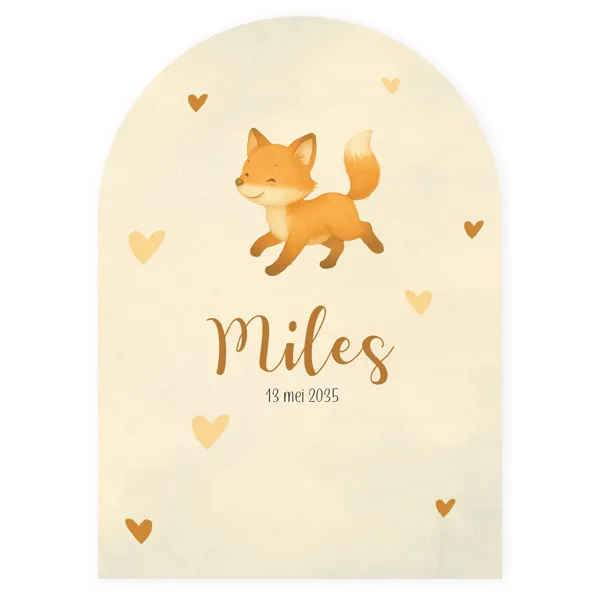 Geboortekaartje Miles - Lief vosje
