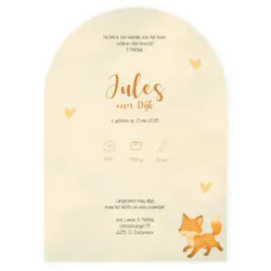 Geboortekaartje Jules - Lief vosje en hertje