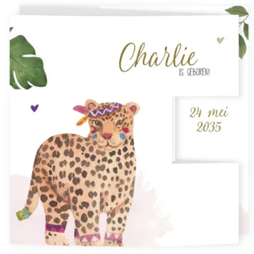 Geboortekaartje Charlie - Luipaard