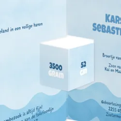 Geboortekaartje Kars - Matroos vogel met zee thema