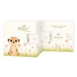 Geboortekaartje Millie - Schattig stokstaartje en bloemen