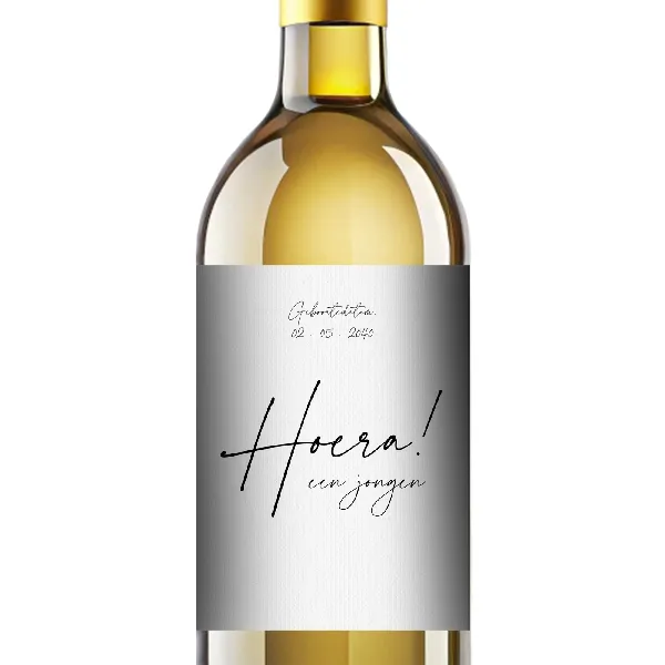 Hoera een jongen! Wijnetiket ontwerp