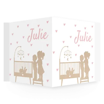 Raambord zusje met grote zus en broer silhouet kraft