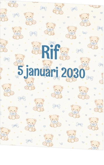 Welkom lief wondertje beertje blauw strik
