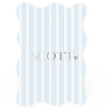 Geboortekaart enkel speels met strepen blauw Scott